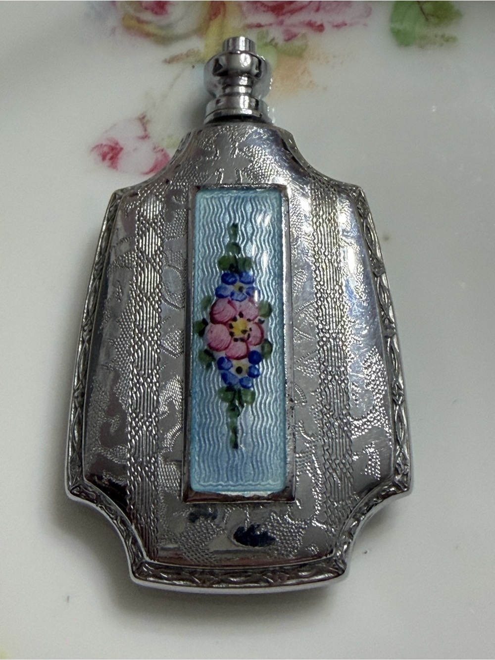 Pretty Vintage Guilloche Perfume Flask